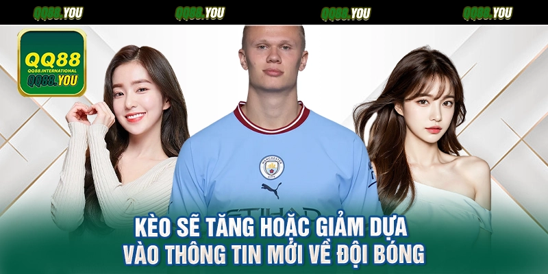 Kèo sẽ tăng hoặc giảm dựa vào thông tin mới về đội bóng